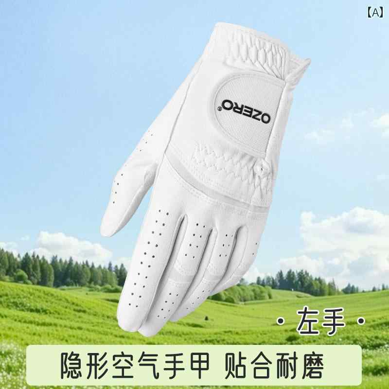 Ozero プロ ゴルフ グローブ マイクロファイバー レディース 子供用 耐摩耗性 通気性 左手と 右手 ホワ..