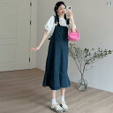 妊婦用 女性 スカート 夏 デニムオーバーオール 小さい 2025 半袖 ゆったり スーツ かわいい カジュアル おしゃれ