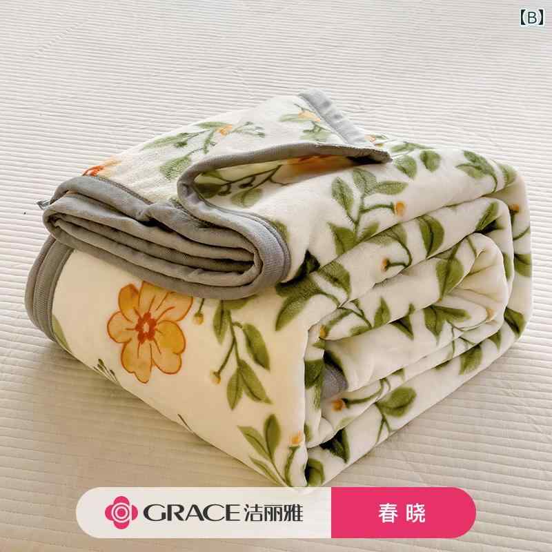 LINEAR shopのミルク ベルベット ブランケット 厚手 冬用 シングル ダブル オフィス 昼寝用 ソファカバー 子供用 かわいい インテリア ベッド リビング カジュアル｜アングル2