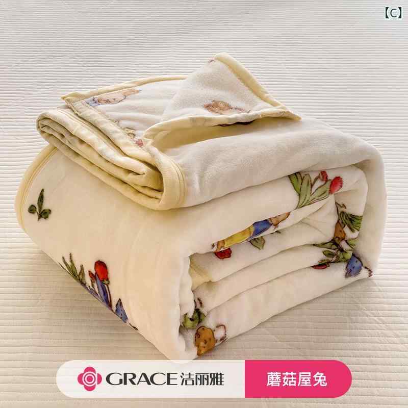 LINEAR shopのミルク ベルベット ブランケット 厚手 冬用 シングル ダブル オフィス 昼寝用 ソファカバー 子供用 かわいい インテリア ベッド リビング カジュアル｜アングル3