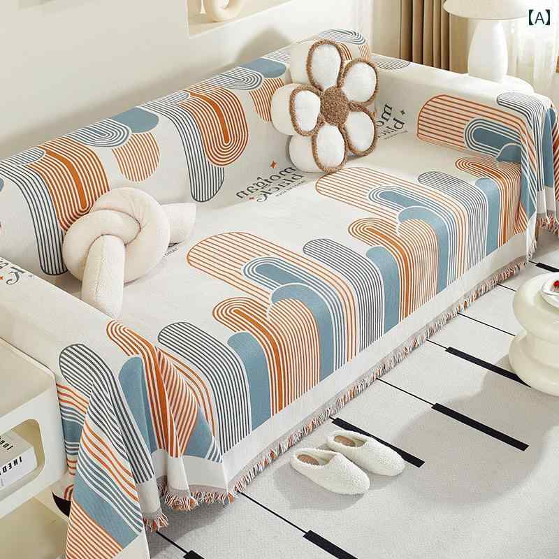 フレンチ カメリア ソファカバー 布 タオル 猫の爪とぎ ユニバーサル 四季 軽量 豪華 滑り止め ブランケット インテリア カジュアルサイズ：90*90cm 90*180cm[お昼寝ブランケットとしても使えます] 130*180cm[小さ...