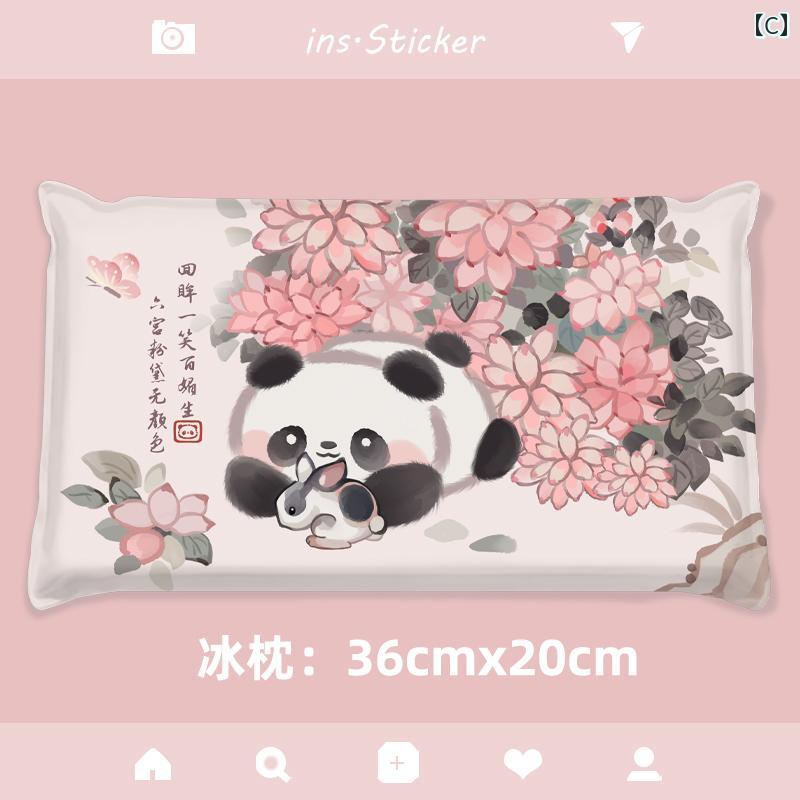 LINEAR shopのレトロ パンダ 夏 学生 昼寝 注水 氷枕 子供 冷却 水枕 クール カジュアル かわいい 冷たい インテリア アイス ベッドルーム｜アングル3