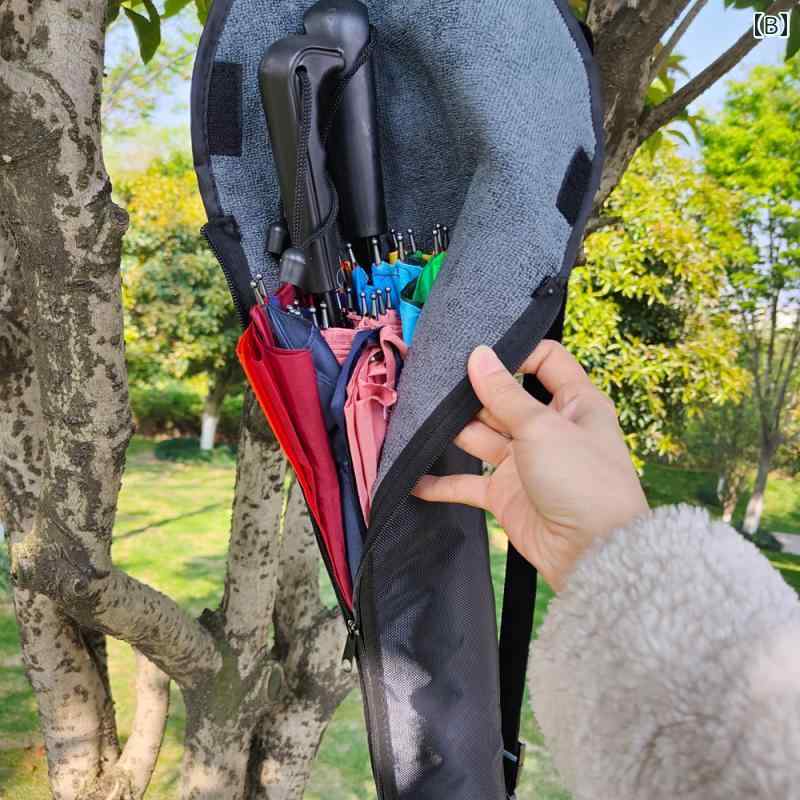 LINEAR shopの防水 吸収 傘 袋 大型 カバー 長柄 ストレート ハンドル 収納 ダブル長 袋の 持ち 運びが 可能 防水素材の吸水性の傘用袋｜アングル2