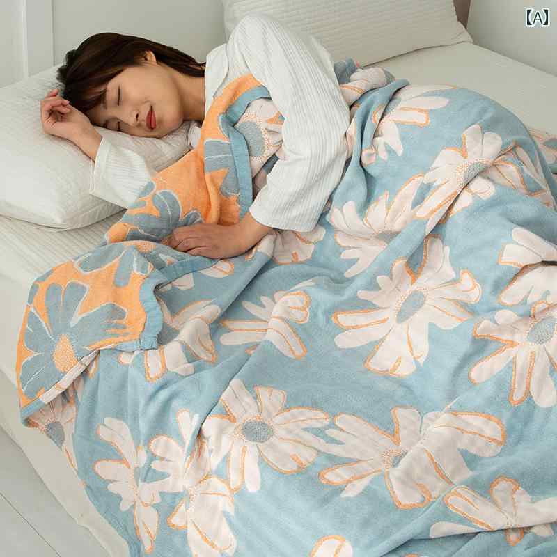 A級 綿 6 層 ガーゼ タオルケット 夏用お 昼寝用小 毛布 子供用 ベビー用 カバー エアコン用 ベッド用 夏昼寝や子供や赤ちゃんのに使える