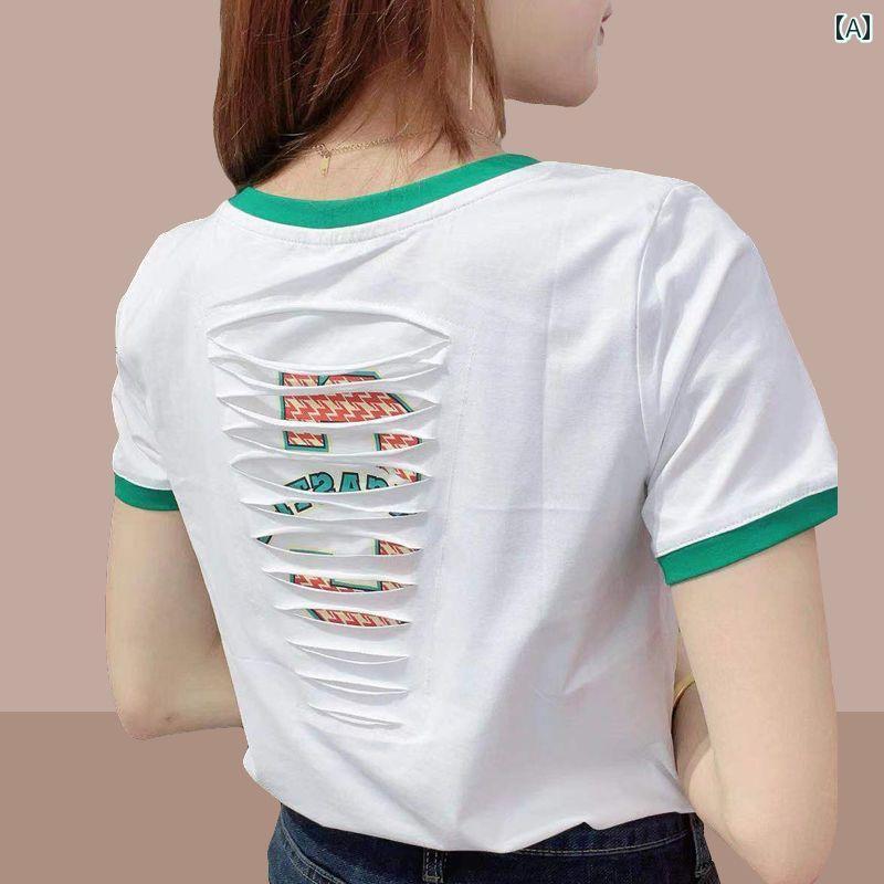 綿 半袖 Tシャツ 女性 2025 夏 ショート スタイル 小さい サイズ おしゃれ レディース 服 トップス レディース半袖Tシャツ(4.0)