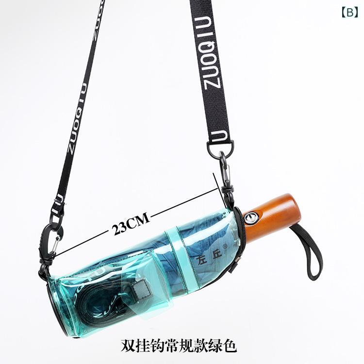 LINEAR shopのPVC 傘 防水 収納 バッグ カバー バッグフック 斜め 掛け ウォーターカップ 化粧 品 トイレタリー PVC素材の傘用防水収納バッグ｜アングル2