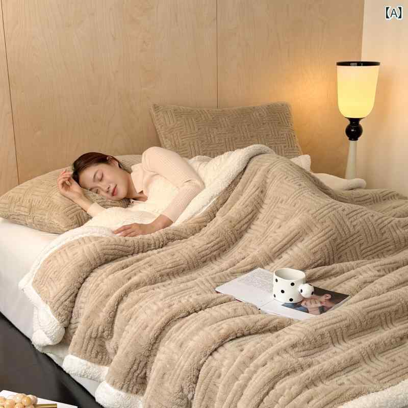 Other - ウールブランケット 冬用 厚手 カバー ブランケット ベッド オフィスお 昼寝用 小型 ショール ソファ キルト シーツ