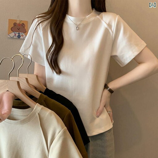 ホワイト ストレート ショルダー 半袖 Tシャツ レディース 2 025 春夏 商品 ユ ニークな 小さめ ゆったり トップス ホワイト ストレート ショルダー 半袖 Tシャツ レディース 2 025 春夏 商品 ユ ニークな 小さめ ゆったり トップス
