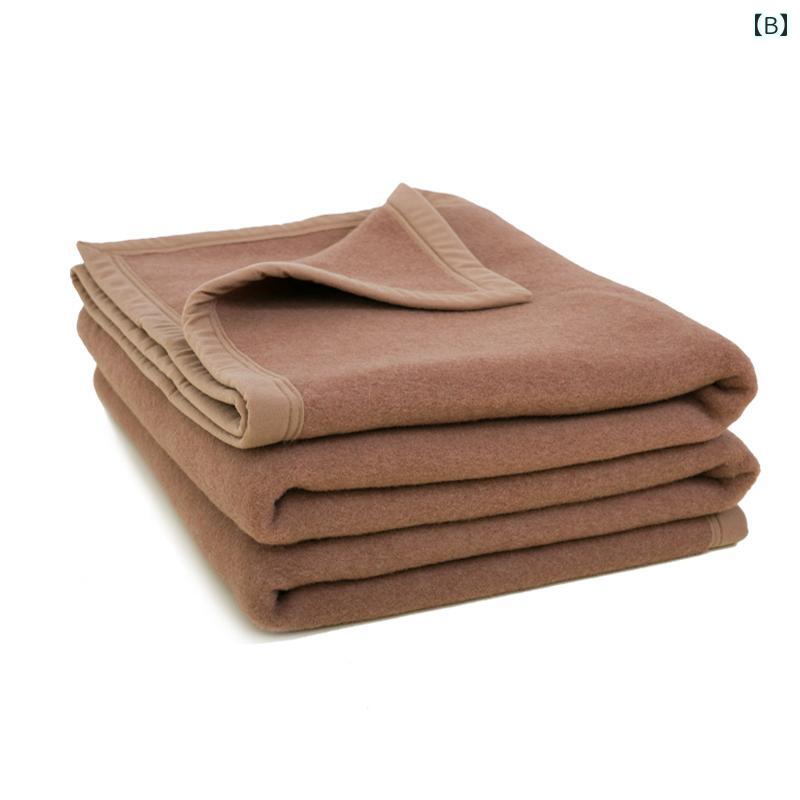 [ 明 秋 ] ニュージーランド ウールブランケット キャメルカラー 豪華 ベッド 暖かい 厚手 毛 ブランケット 冬