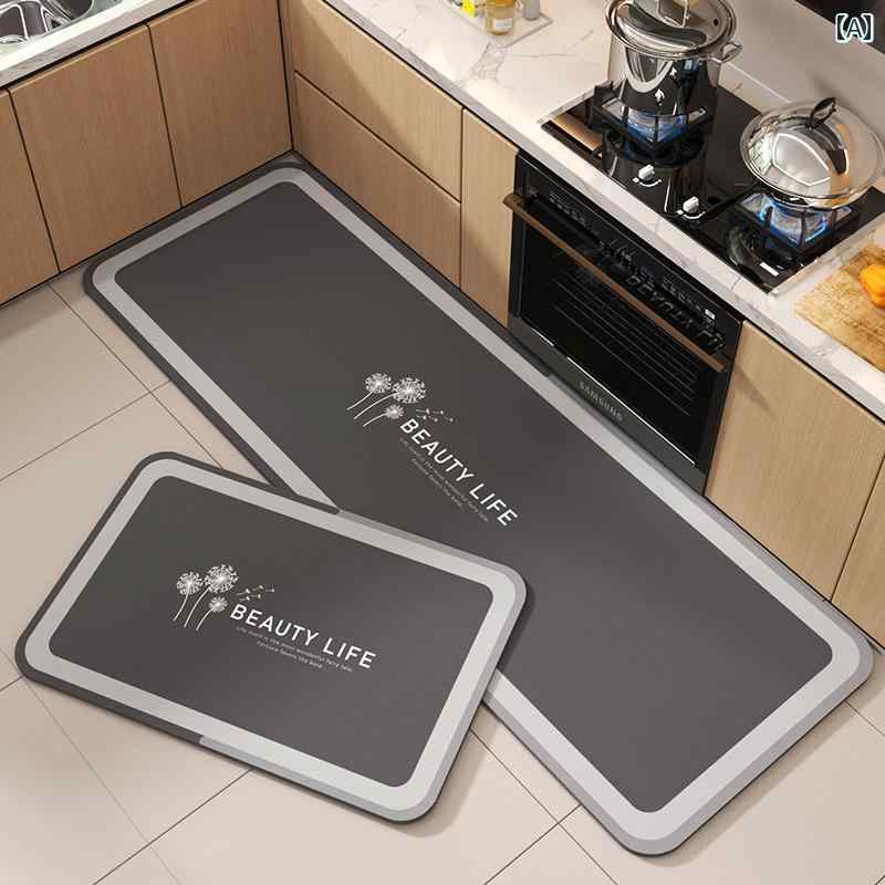 珪 藻 土 キッチン フロア マット 滑り止め 耐 油 吸水性 足 家庭用 洗える 拭き取り 可能な カー ペッ..