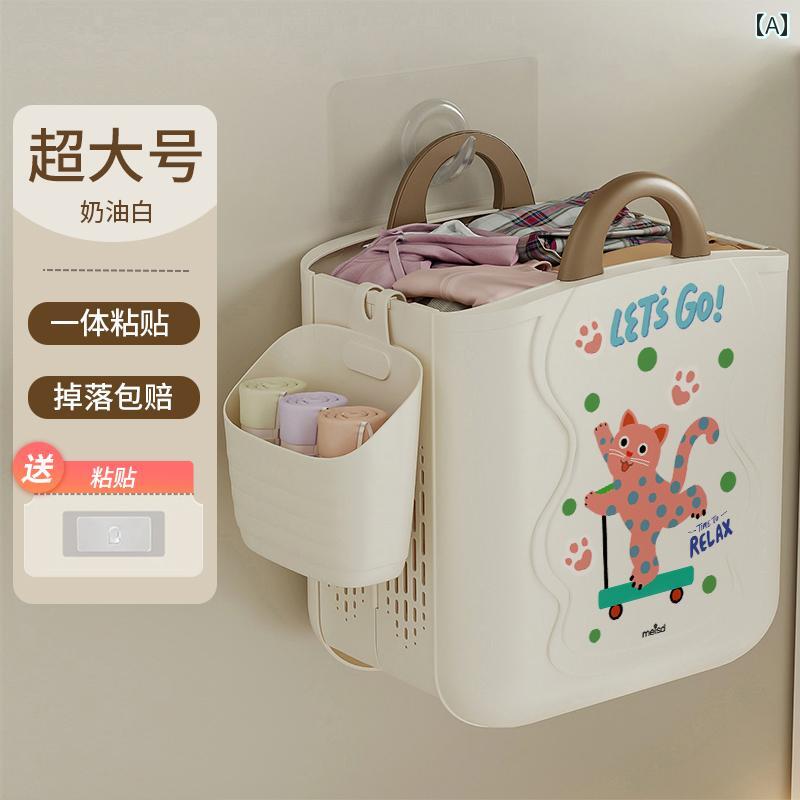 汚れた衣類 バスケット 家庭用 ランドリーバスケット 壁掛け式 折りたたみ 収納 浴室用 インテリア 脱..