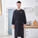 家庭用 キッチン用 エプロン 綿 大きい 200 ポンド プラス 長袖 女性 夏 薄手 ブラウス ストライプ フリーサイズ ロング