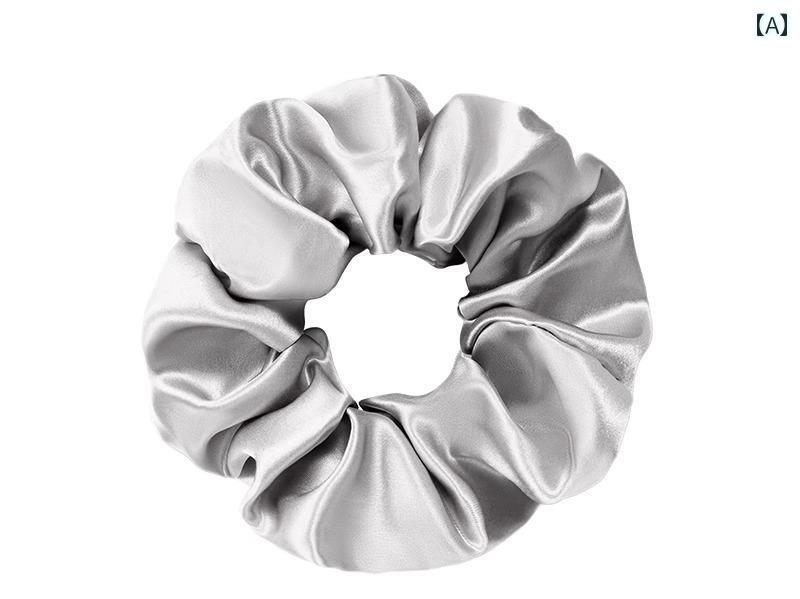 レディース ヘア ロープ ゴムバンド シュシュ ベーシックカラー 光沢感 ボリューム おしゃれ ヘアアクセサリー シンプル 高級感