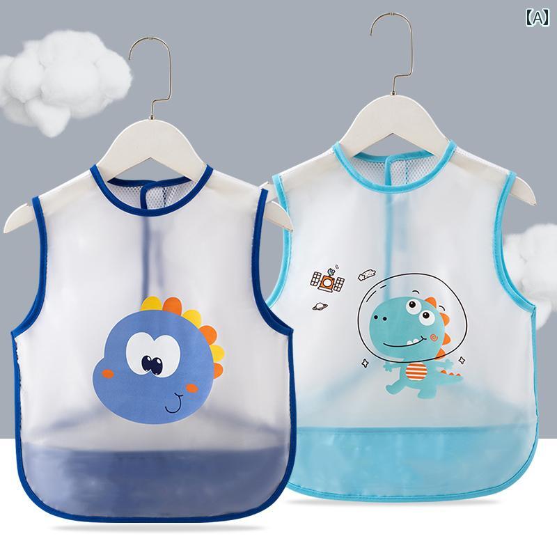 ベビー 通気性 メッシュ コート 子供用 ダイニング ポケット 防水 リバース ウェア 男女兼用 ノースリーブ 汚れ 防止 エプロン 薄型