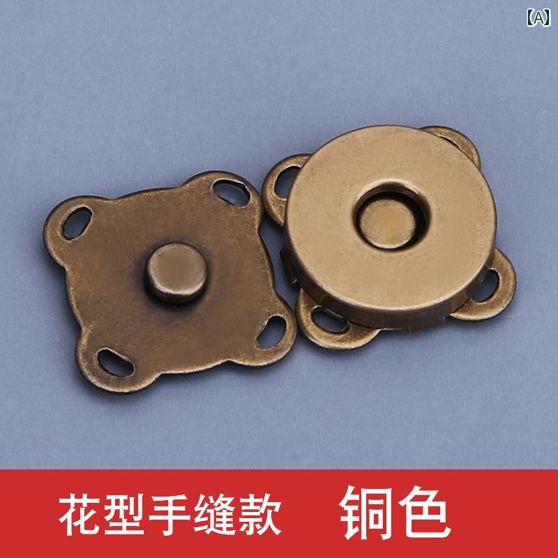 バッグ ラウンド マグネット バックル 縫わない 手縫い 梅の花 マグネットボタン ラゲッジ 強力 目に見えない スナップ アクセサリー