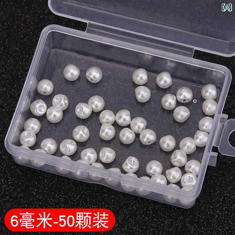 パールボタン チャイナ ドレス シャツ ボタン DIY 手作り ラウンド 斜め 穴 パール 装飾 カーディガン セーター カジュアル