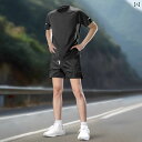 日本の 夏 涼しい クール 快適 半袖 Tシャツ 速乾性 服 ランニング メンズ スポーツ スーツ フィットネス バドミントン ショーツ