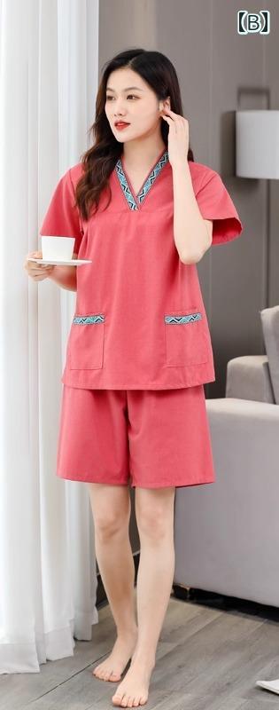 女性用 灸 スーツ 綿 前後 長袖 鍼 治療 専用 服 男性用 オープン ボタン マッサージ 蒸し サウナ セットアップ 背中開き 2