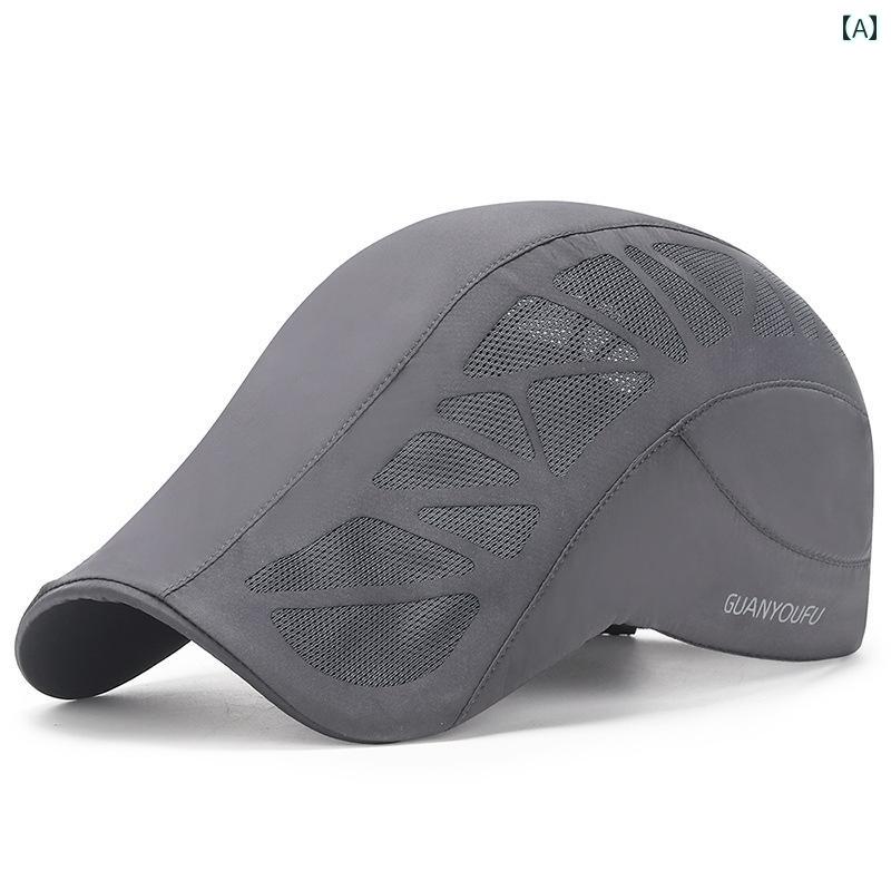 帽子 メンズ 夏用 日よけ サンシェード前 開き ダック タン ベレーレディース 薄手 サンハット 速乾 野球 帽.シンプル