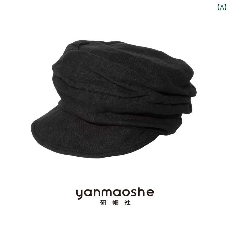 女性用.リネン ベレー. 小 顔 通気性 豪華 レトロ キャスケット 帽 頭 囲が 大きい.シンプル.かわいいオシャレ