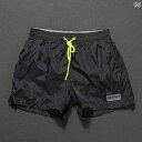 明るい 黄色の ランニング フィットネス ショーツ 速乾性 ビーチ 休暇 水泳 用品.シンプル.オシャレ男性用