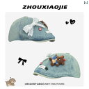 かわいい 人形の 子犬の 弓形の 帽子 女性 夏 ウォッシュ 加工の デニムの 画家 日よけ 付きの 小さめ.可愛いカラフルカラー.オシャレ