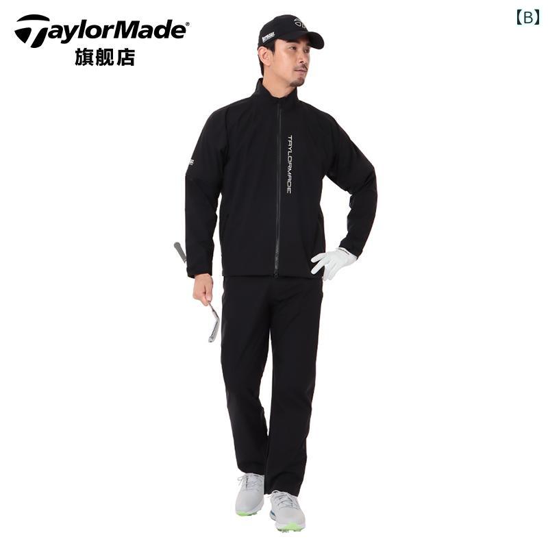 ゴルフ メンズ スポーツ レジャー 防水 レインコート スーツ カジュアル スポーティー アウトドア シンプル ブラック