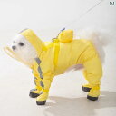 足で 牽引可能 犬用 レインウェア 4フィート 防水 汚れ防止 オールインクルーシブ 小型 テディ ペット 雨の日 カジュアル お散歩 お出かけ