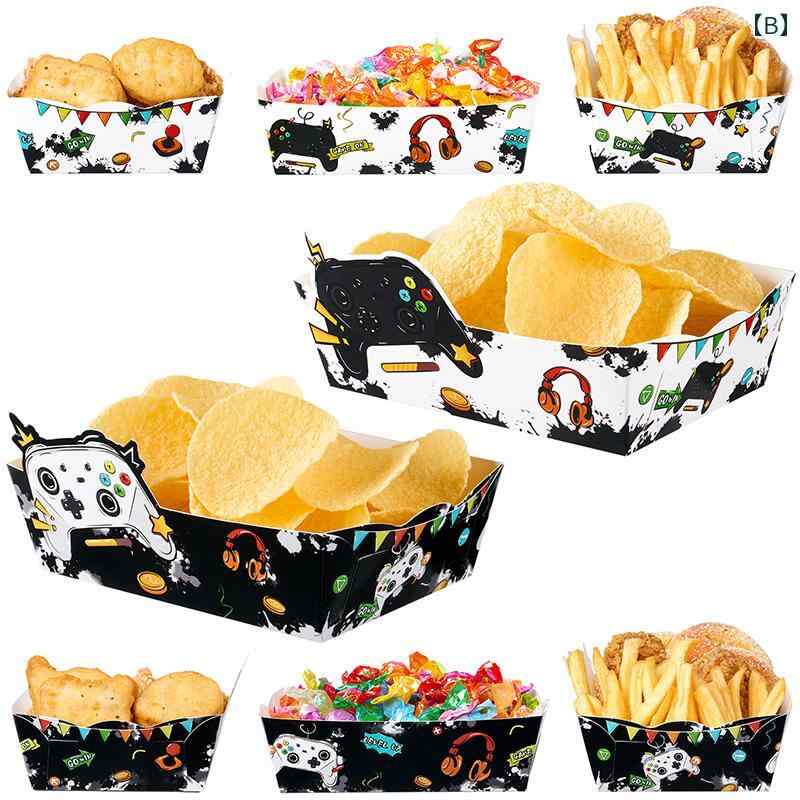 使い捨て 紙 皿 誕生日 テーマ パーティー 食器 スナック トレイ フライドポテト ポテトチップス ボックス キャンディ.可愛いカラフルカラーオシャレ