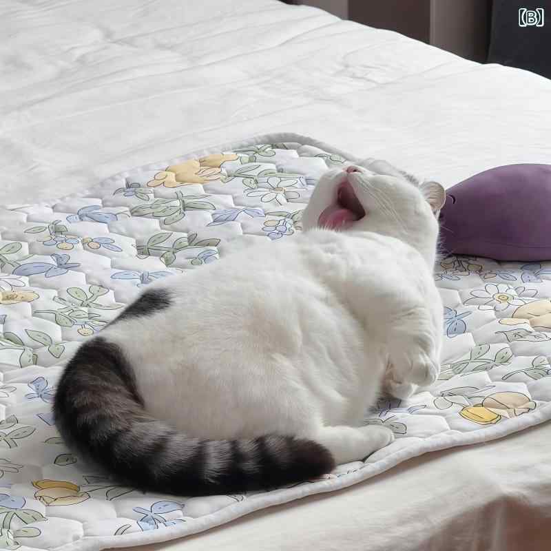 LINEAR shopの【 ベッド シーツに 毛が 残らない！】 夏 寝かし つけに 猫 マット 四季 通し 犬用 ペット.可愛いカラフルカラー.オシャレ｜アングル2