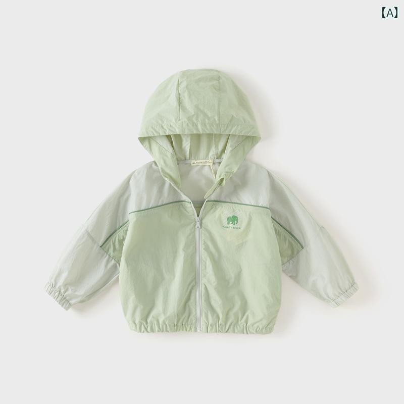 男の子用 日焼け防止 服 夏用 子供用 軽量 通気性 アウトドア用 中・大 サイズ キッズ カジュアル スポーティー