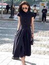 フレンチ ヘップバーン スタイル ロング スカート ライト 豪華 黒 シャツ ドレス 女性 夏 カジュアル おしゃれ