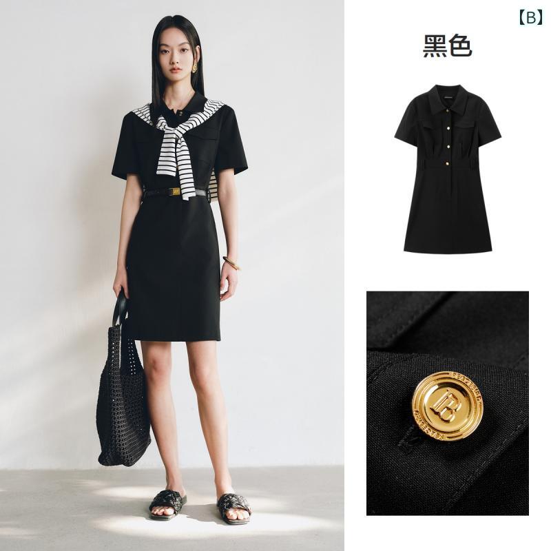 ラペル シャツ ドレス 2025年 夏 ワークウェア スタイル フレンチ レトロ ショート 丈 通勤 レディース カジュアル かわいい おしゃれ