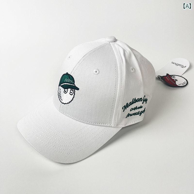 韓国 マル ボン ゴルフハット 男女兼用 2025年 ボール キャップ スポーツ レジャー 日焼け防止 帽子 ホワイト グレー グリーン