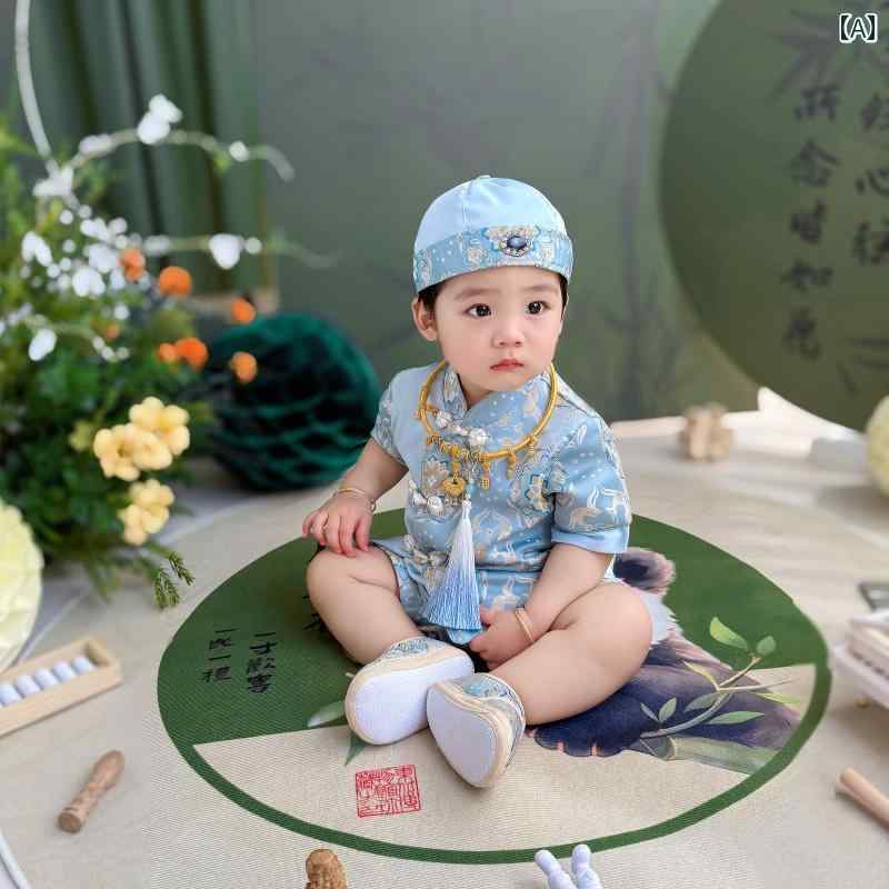 1歳の男の子のの夏パーティースーツ行事で使う衣装100日お祝いにもぴったりな赤ちゃんの衣服ベビー 服 ..