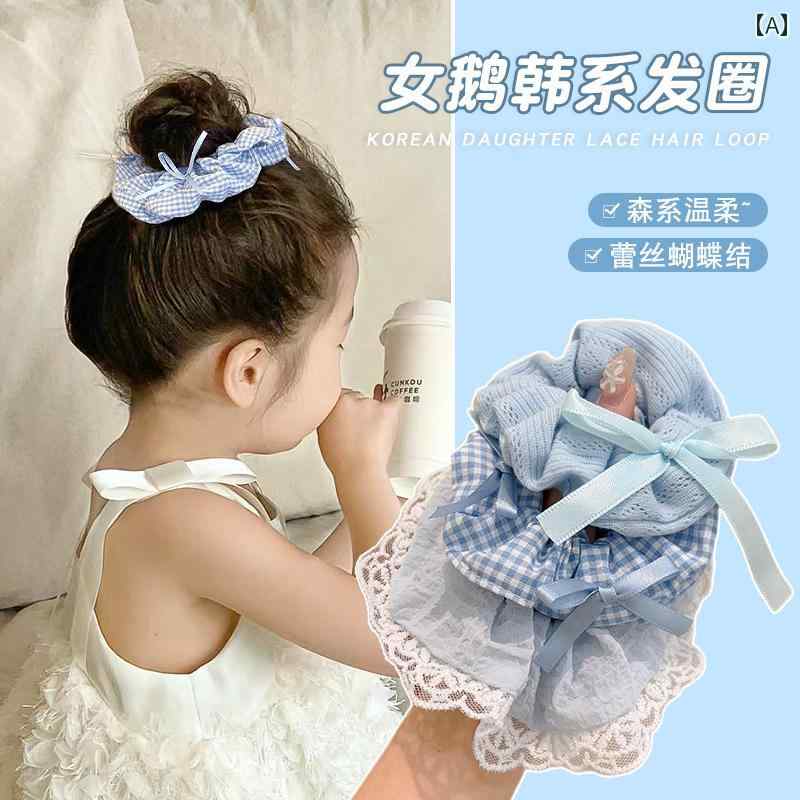 韓国 子供用 リボン ヘア リング ヘッド フラワーガール 2025年. 伸縮性 かわいいお だんご ゴム高弾性..