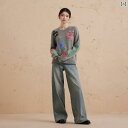 小花柄 セーター ラウンドネック フラワー ジャカード ニット レディース 24 冬 ゆったり 厚手.シンプルスタイル.可愛いオシャレ
