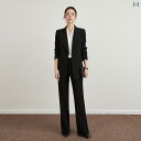 2025年 春 スーツ 女性用 黒 スリム 面接 フォーマルスーツ シンプル ブラック ビジネス オフィス 2点セット