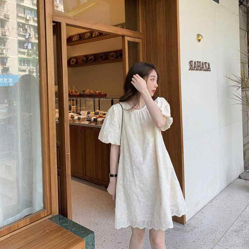 夏 フレンチ ファースト ラブ小 フレグランス 風 ラウンドネック ランタンスリーブドレス 女性 刺繍 ベビー ドール ドレス カジュアル 夏 フレンチ ファースト ラブ小 フレグランス 風 ラウンドネック ランタンスリーブドレス 女性 刺繍 ベビー ドール ドレス カジュアル