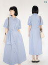 2025 夏 レースアップ 無地 シャツ ワンピース レディース ゆったり カジュアル スリム Aライン ハイウエスト