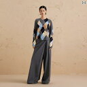 レトロ メランコリー ブルー セーター レディース 24 th 秋冬 ラウンドネック ジャカード ゆったり 厚手.可愛いカラフルカラーオシャレ