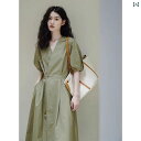 ウエスト 豪華 グリーン Vネック ポケット 付き シャツ ドレス 女性 夏.可愛い.オシャレ..シンプルスタイル
