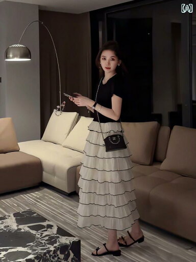 フレンチスタイル シャネル フェイクツーピース 重ね着風 プライシング ドレス 女性 夏 2025 Aライン ケーキ スカート フレンチスタイル シャネル フェイクツーピース 重ね着風 プライシング ドレス 女性 夏 2025 Aライン ケーキ スカート