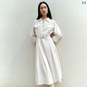 シンプル 通勤 シャツ ドレス年 夏 ラペル ウエスト ロング スリム スカート レディース.オシャレ.かわいい