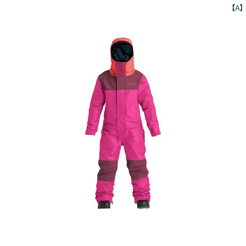 エア ブラスター 子供用 ルーズ スノーボード スーツ AB ワンピース フード 付き スノー スポット スキーウェア 防水 防風