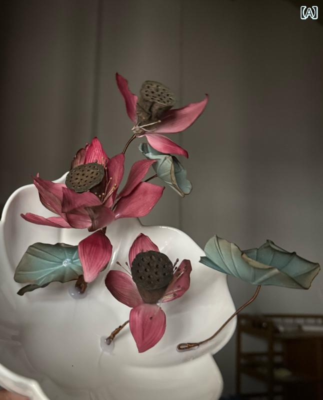 レイト 蓮 アクセサリー ホット フラワー ヘッド ドレス ソフト ロッド 妖精 レトロ 漢服 モダン おしゃれ