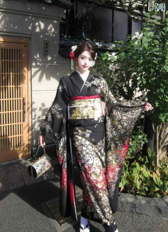 女の子の フォーマルドレス 改良 着物 COS 伝統的な レトロ 日本の 浴衣の 写真 撮...