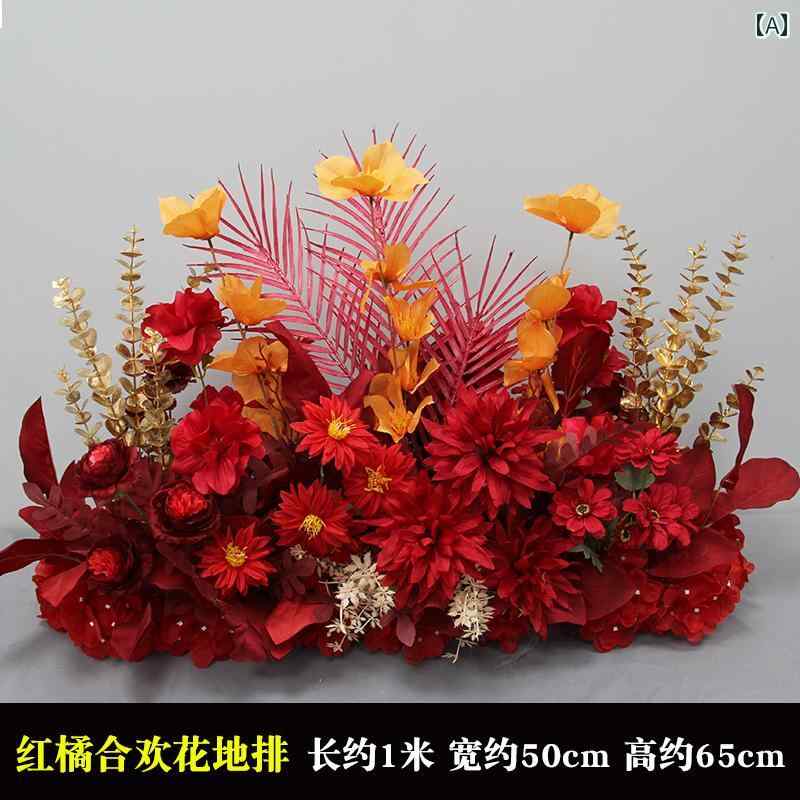 ウェディング フラワーアレンジメント 造花 レイアウト デコレーション パス フラワー ブルー.カラフルカラーオシャレ