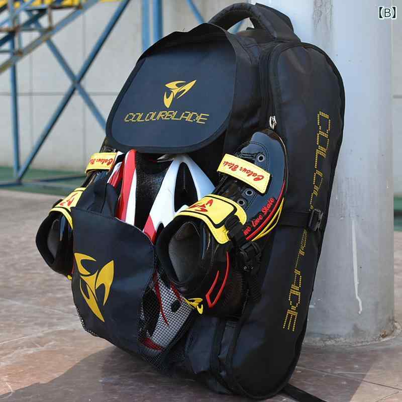 ローラー インライン スピード スケート シューズ 収納 袋 両肩用 バッグ バックパ...