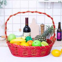 フルーツ バスケット ラタン ハンド ギフト 摘み ショップ 竹 包装 スーパー マーケット 野菜 大.シンプルかわいい